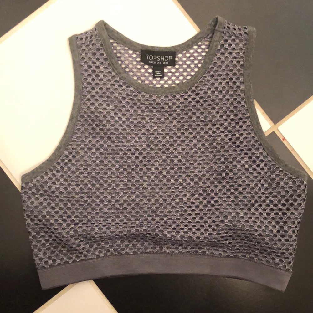 Topshop mesh high neck sports bra